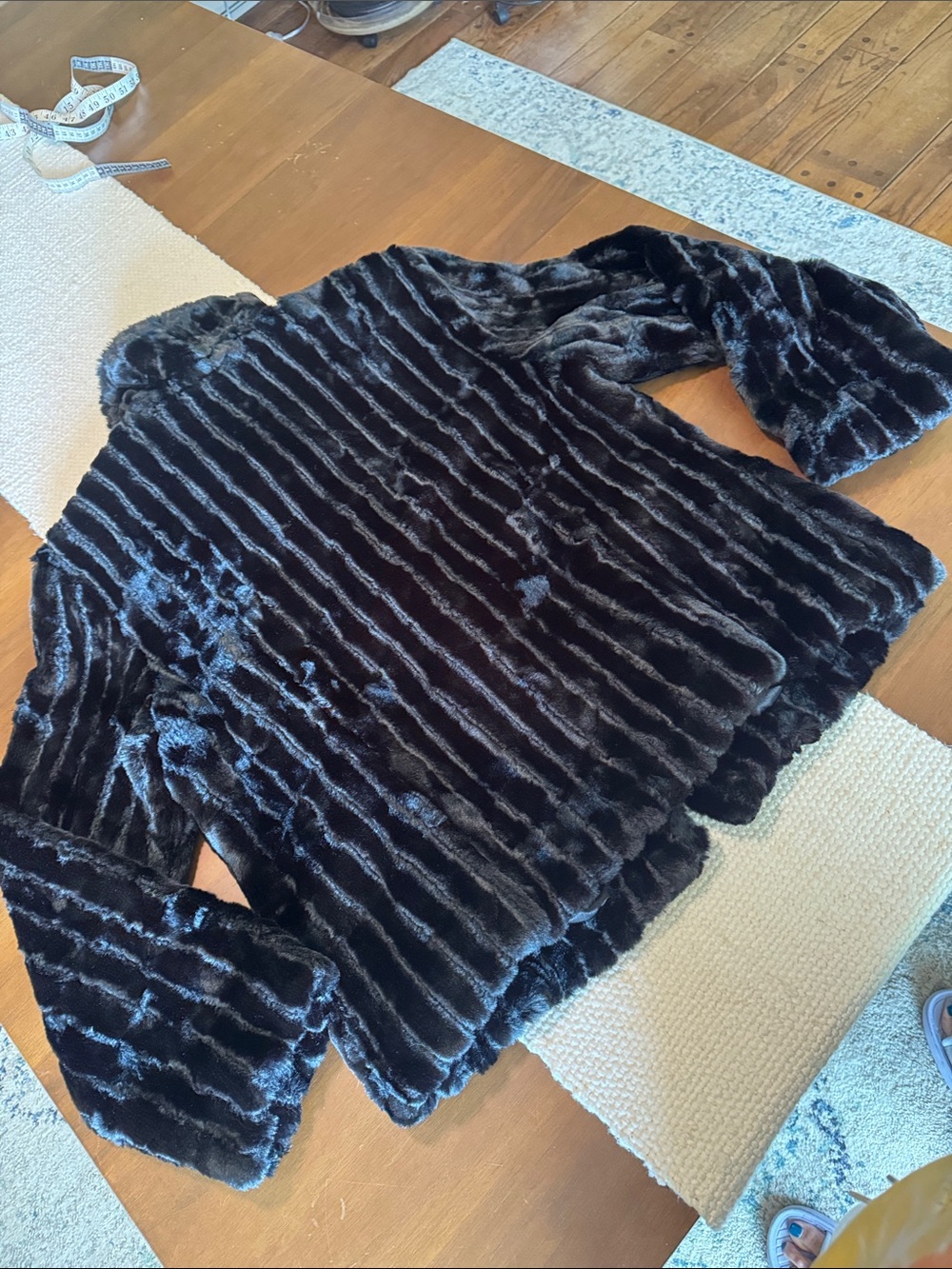 Esprit Black Faux Fur Coat - Women's Plush Button Coat - Picture 12 of 12